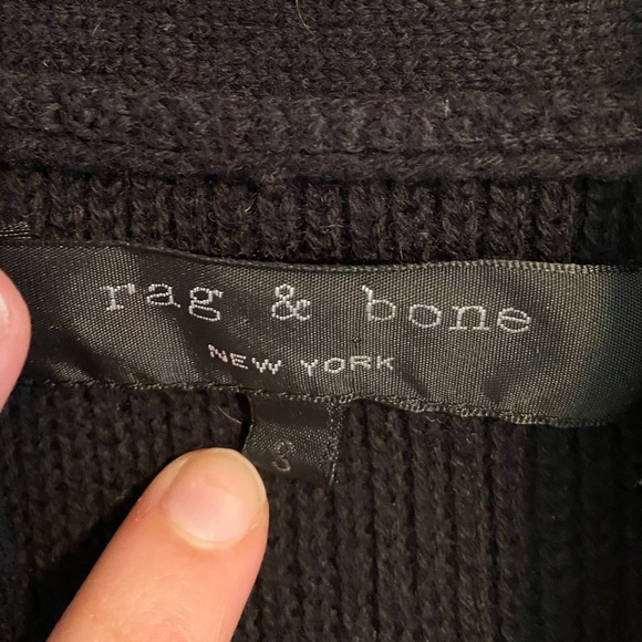 Rag & Bone Avery Shawl Cardigan in Black - Picture 6 of 9